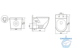 Унитаз приставной безободковый Abber Bequem AC1111 с сиденьем Soft Close (микролифт) (белый)