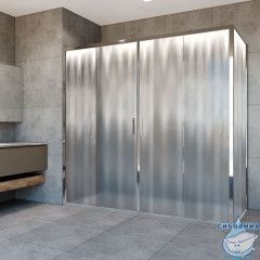 Душевое ограждение Vincea Garda 200x80 профиль хром, стекло шиншилла VSR-1G28020CH