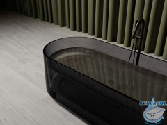 Ванна из полиэфирной смолы ABBER Kristall 170х75 AT9708Onyx черная