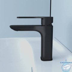 Смеситель для умывальника, черный, Slide, IDDIS, SLIBL00i01