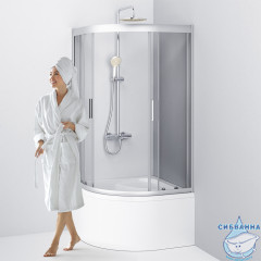 Душевое ограждение AM.PM Gem 90x90 W90G-401A090WT профиль хром , стекло прозрачное (без поддона)