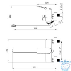 Смеситель для ванны Azario Lursy AZ-K1749GR (графит)