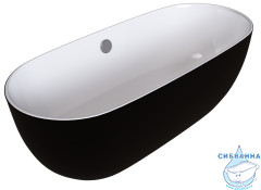 Акриловая ванна Grossman Classic GR-2502MB 160x80 с каркасом (белый/черный матовый)