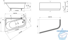 Акриловая ванна Ravak Chrome 160x105 R с ножками