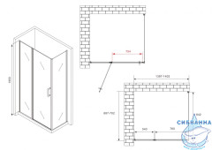 Душевое ограждение ABBER Sonnenstrand AG04140S-S70 140x70 профиль хром, стекло  прозрачное (без поддона)