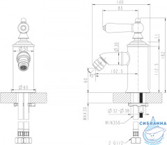 Смеситель для бидe Bravat Art F375109U (без донного клапана)