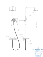 Душевая система Raglo 230 1 режим R32.24.09 (графит)