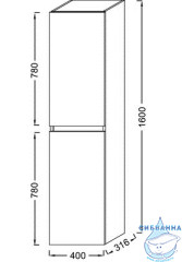 Шкаф-колонна Jacob Delafon Tolbiac 40 дуб давос натуральный