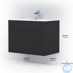 Тумба под раковину AM PM Inspire 80 графит