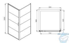 Душевое ограждение Azario Richmond 90x90 AZ-NAG1221 900 профиль хром, стекло прозрачное (без поддона)