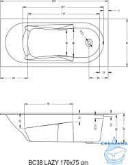 Акриловая ванна Riho Lazy 170x75 с каркасом