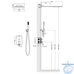 Душевая система Timo Briana SX-7139/03SM 230 1 режим (черный матовый)