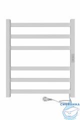 Полотенцесушитель электрический Indigo Oktava Slim (с таймером) 50х60 белый матовый  (с возможностью скрытого подключения, подключение R/L)