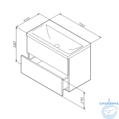 Тумба под раковину AM PM Gem 75 M90FHX07522BM