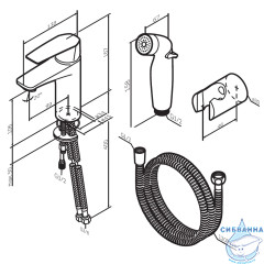 Cмеситель с гигиеническим душем Am.Pm Gem F90A03022 (черный матовый)