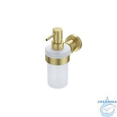 Дозатор для жидкого мыла, матовое стекло, золото матовое, Виндзор (Windsor), IDDIS, WINMGG0i46