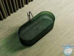 Ванна из полиэфирной смолы ABBER Kristall 170х75 AT9708Emerald зеленая