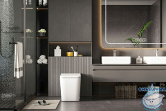 Унитаз приставной импульсный Abber Rechteck AC1212P с сиденьем Soft Close (микролифт) (белый)