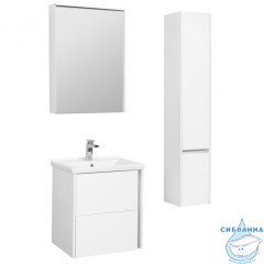 Тумба подвесная Акватон Стоун 60 белый с раковиной Миранда 60 1A231401SX010