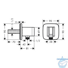 Шланговое подсоединение Hansgrohe FixFit 26887140 (шлифованная бронза)