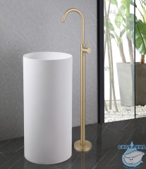 Смеситель для раковины напольный Abber Wasser Kreis AF8141G (золото матовое)