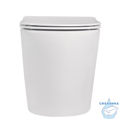 Унитаз приставной безободковый Abber Bequem AC1113 с сиденьем Soft Close (микролифт) (белый)