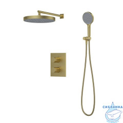 Душевая система с тропическим и ручным душем, с термостатом, матовое золото, Duna, IDDIS, DUNMG0Ti67