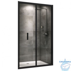 Дверь в нишу ABBER Sonnenstrand AG07090B 90x195 профиль черный, стекло прозрачное