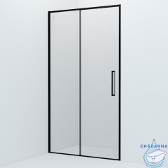 Дверь в нишу Iddis Slide 110x195 профиль черный, стекло прозрачное SLI6BS1i69