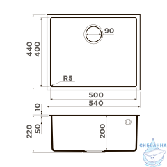 Кухонная мойка Omoikiri Bosen 54-U-BL Tetogranit черный 4993161