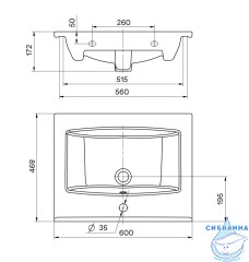 Мебельная раковина Акватон Элина 60 1WH501606