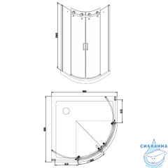 Душевое ограждение Azario Ottawa 90x90 профиль золото, стекло прозрачное AZ-NKE2142 900 (без поддона)