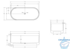 Ванна из полиэфирной смолы ABBER Kristall 170х75 AT9708Aquamarin бирюзовая