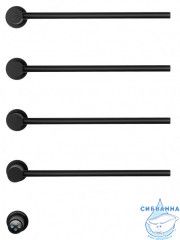 Полотенцесушитель электрический  Wonzon&Woghand Hamburg 47х7WW-AL314-MB (с возможностью скрытого подключения, подключение универсальное) (черный матовый)