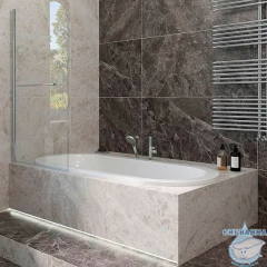 Шторка для ванны Veconi Палау 80x150 профиль хром, стекло прозрачное PL79-80-01-C4