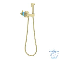 Смеситель с гигиеническим душем Aquatek Оберон AQ1024BG (золото шлифованное)