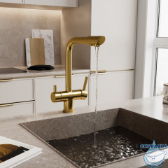 Смеситель для кухни Wasserkraft A8387 (матовое золото)