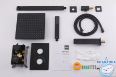 Душевая система Abber Weiss Insel 250 1 режим AF8050B (черный матовый)