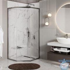 Душевое ограждение Wasserkraft Naab 100x100 профиль хром, стекло прозрачный 86S38 (без поддона)