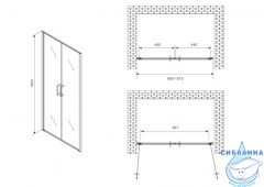 Дверь в нишу ABBER Sonnenstrand AG04100C 100x195 профиль хром, стекло прозрачное