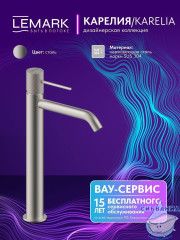 Смеситель для раковины Lemark Карелия LMF-2015S-SS (нержавеющая сталь)