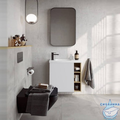 Тумба Aqwella Alba 60 L белый/дуб давос с раковиной Compact Slim 60