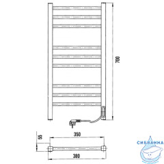 Полотенцесушитель электрический Laris Астор П9 35X70 R (белый матовый)