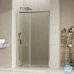 Дверь в нишу Wasserkraft  Aula 11P13 110 см профиль хром, стекло прозрачное 