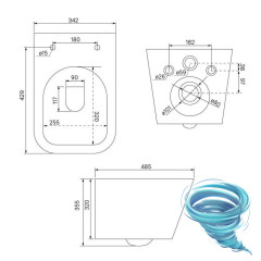 Унитаз подвесной безободковый со смывом торнадо Iddis Bild BIQRNSEi25 с сиденьем Soft Close (микролифт)