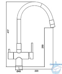 Смеситель для кухни Gappo G4398-36 (черный матовый)