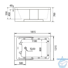 Акриовая ванна Gemy G9061 B R 181х121 с гидромассажем