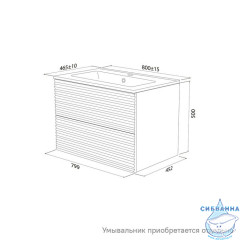 Тумба подвесная, 80 см, белый, Bild, IDDIS, BIL80W0i95 подходит умыв. 0138000i28
