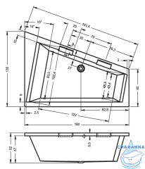Акриловая ванна Riho Doppio 180x130 R с каркасом
