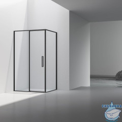 Душевое ограждение Vincea Слим 90x90 профиль черный, стекло прозрачное VSR-4SLP9090CLB